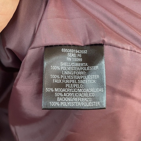 Covington Missy Fur Lapel Coat Half Button Closure Fig Women's Size Large NWT - Picture 5 of 11